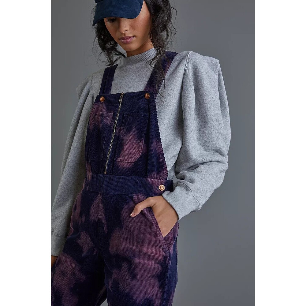 Anthropologie Black and Orange Women Jeans Overalls - Picture 3 of 16